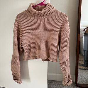 LA Hearts Ribbed Thick Cropped Turtleneck